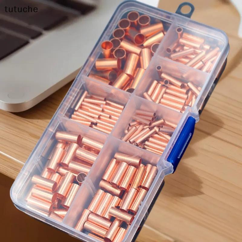 Tutu 125/250/414/578 ชิ้น Non ฉนวนไฟฟ้า Butt Terminal Assortment ชุดลวด Ferrules ชุด 7 ขนาดทองแดง Cr