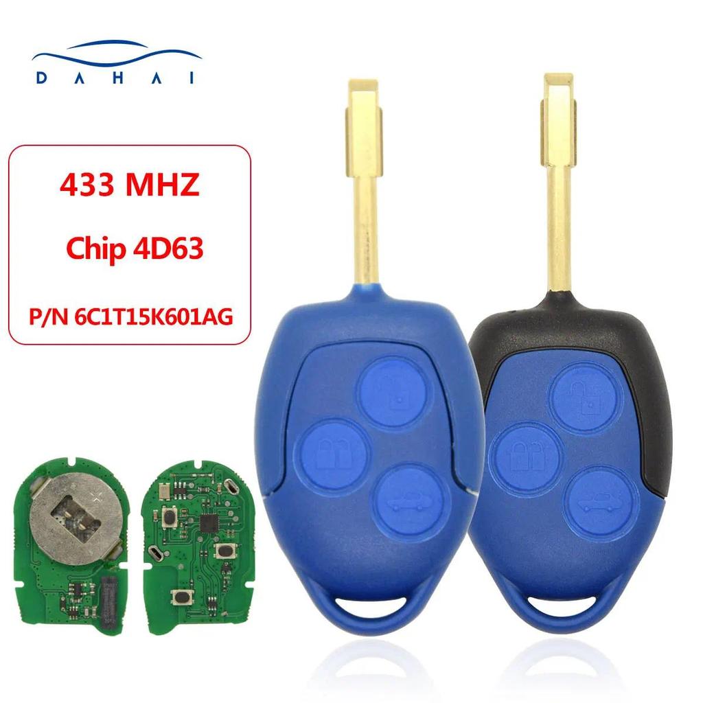 Dahai P/N: 6C1T15K601AG 3 ปุ่ม 433Mhz 4D63 ชิปรีโมทกุญแจรถสําหรับ Ford Transit WM VM 2006-2014 P/N ส