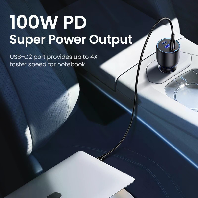UGREEN Fast Car Charger 130W USB C USB A QC4.0 PD3.0 100W
