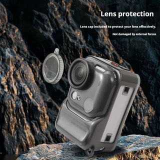 สําหรับ Insta360 Go Ultra TPU Clear เคสป้องกันเชือกป้องกันการสูญหายโปร่งใสฝาครอบเลนส์ป้องกันรอยขีดข่วนครอบคลุมสําหรับ Insta360 Go Ultra
