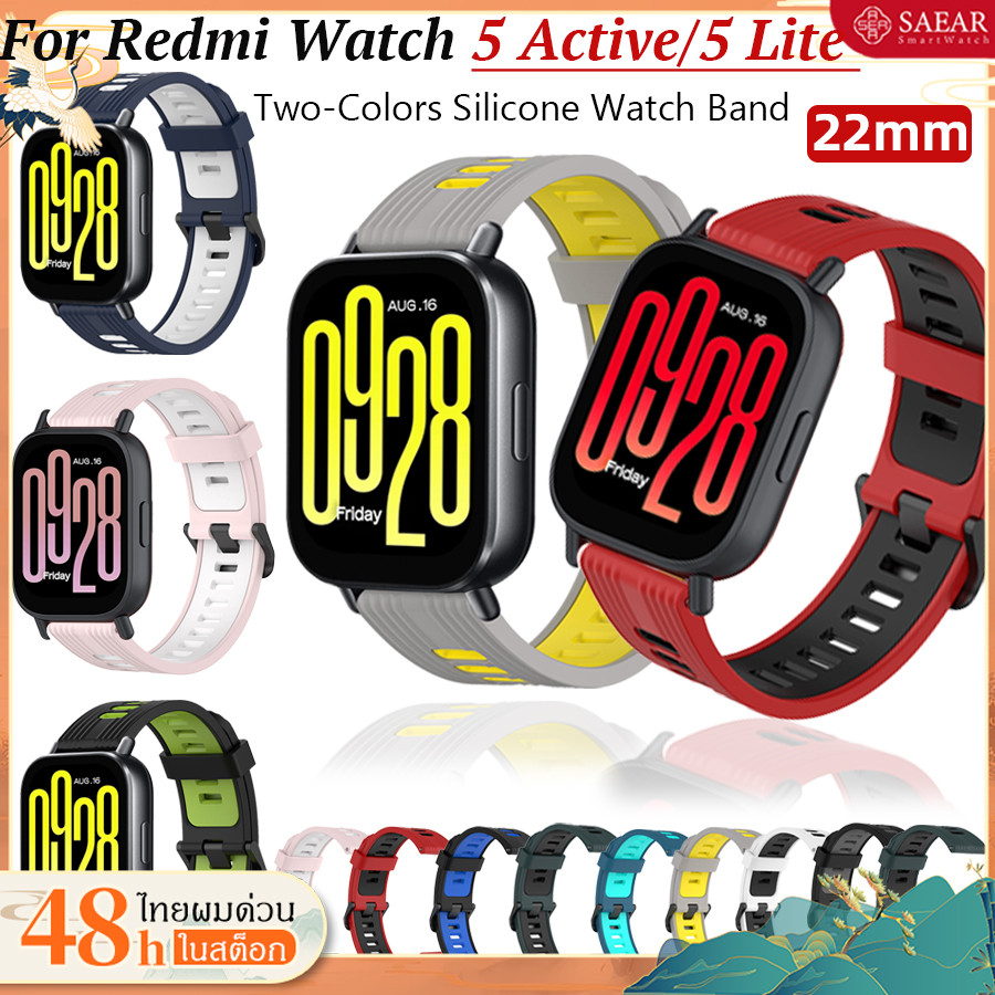 22mm สาย Redmi Watch 5 Active สายรัดซิลิโคน Xiaomi Redmi Watch 5 Lite Sport WatchBand สาย