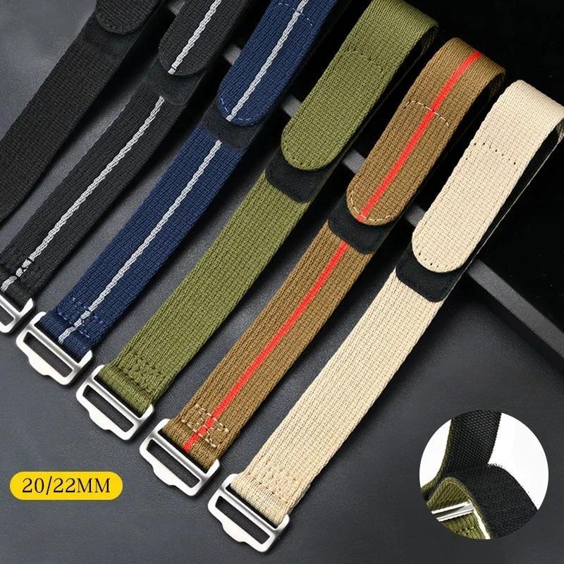 20mm 22mm Nylon Strap for Seiko for Tudor Hook and Loop Fastener Watch Band Military Waterproof Wris