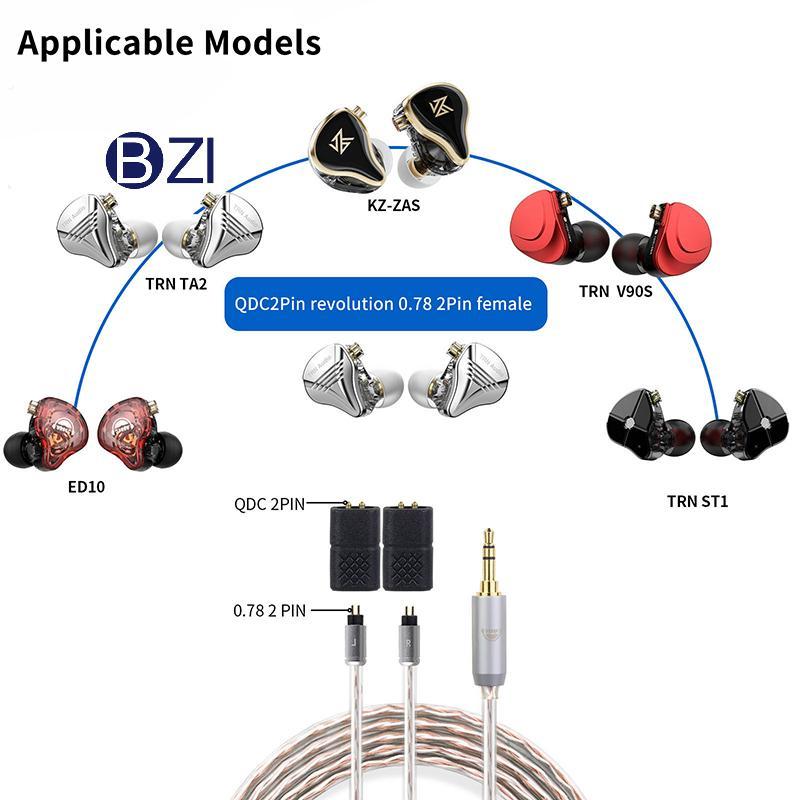 Bluestyle 0.78 มม.หญิง QDC ชายหูฟัง Connecter หูฟังอะแดปเตอร์สําหรับ KZ ZSN ZSN Pro ZSN Pro X ZS10 Z