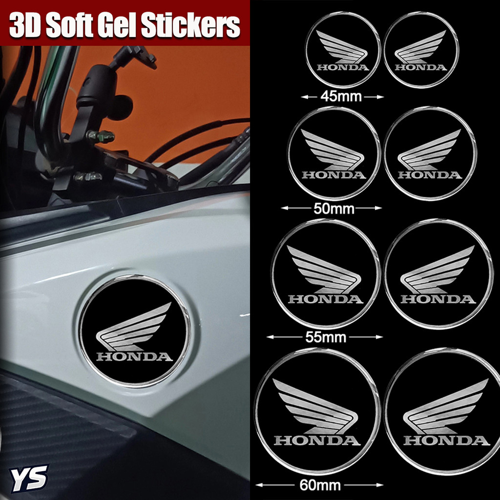 2 ชิ้นสําหรับ honda สัญลักษณ์สติกเกอร์รูปลอก 3D Emblem ยางนุ่มสติกเกอร์โลโก้สําหรับ ADV160 คลิก 125i