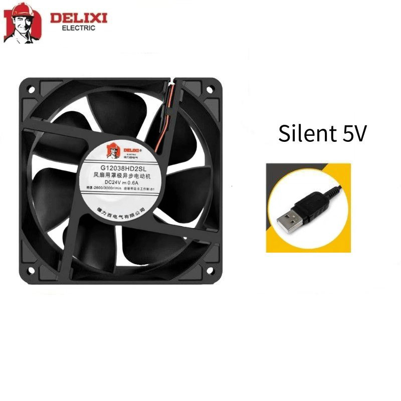 Delisi 3-12 ซม. 5VUSB อินเทอร์เฟซ Router Set-Top Box TV Cat Cooling Chassis พัดลมระบายความร้อนเงียบ