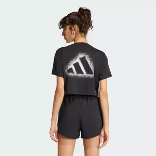 adidas Gym & Training เสื้อยืดพิมพ์ลาย CLIMACOOL POWER TRAINING ผู้หญิง สีดำ KB9396