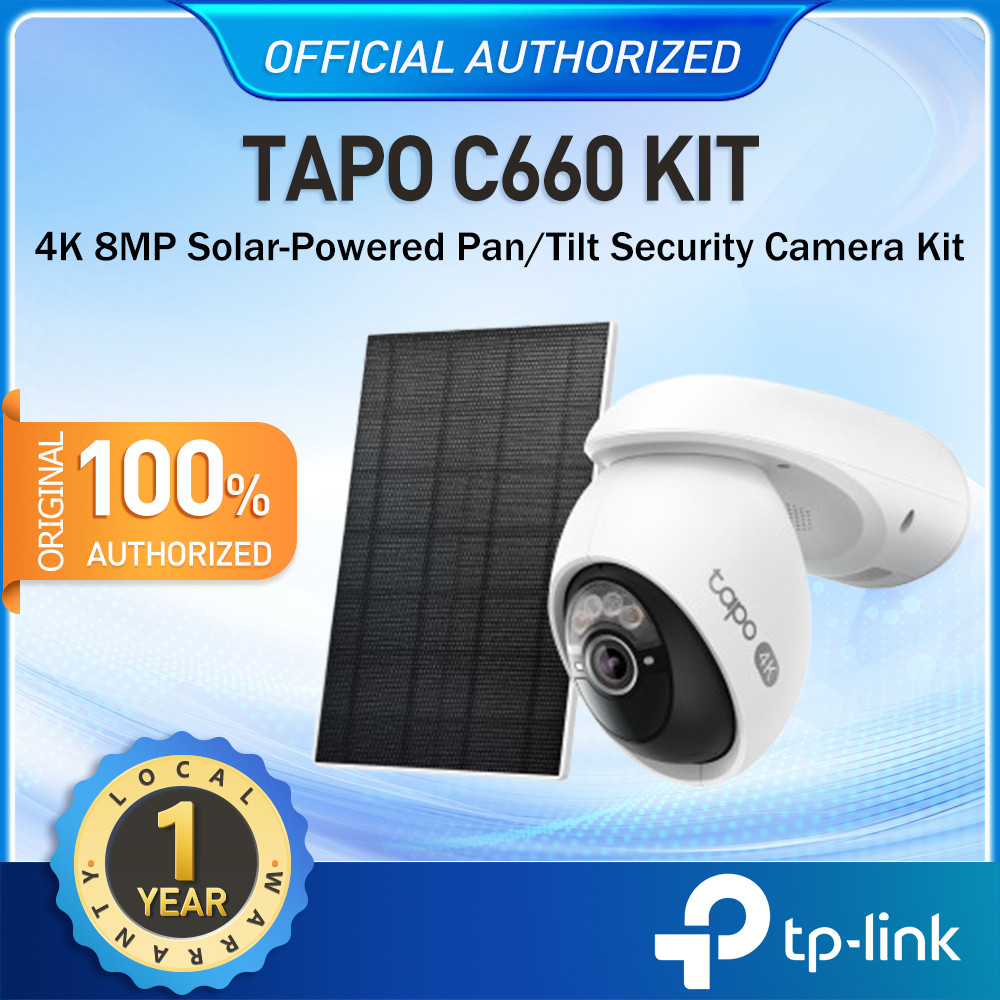 TP-Link Tapo C660 KIT กล้องวงจรปิด 4K 8MP พร้อมแผงโซลาเซลล์ Solar-Powered Pan/Tilt Security Camera K
