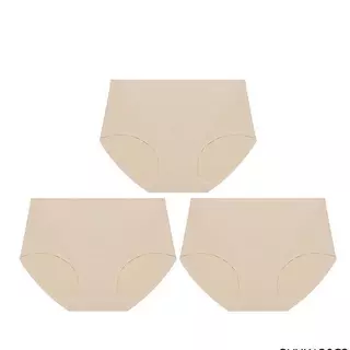 (แพ็ค 3 ชิ้น เอวกลาง รีดขอบ) Sabina Panty Zone Seamless Series กางเกงในทรงเอวกลาง รหัส NUZ24036 ( SUXK120)