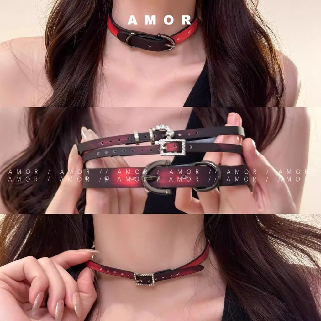 สร้อยข้อมูลความงามแบบ Thermochromic สีแดงสับปะรดสำหรับผู้หญิง สไตล์ Retro Y2K