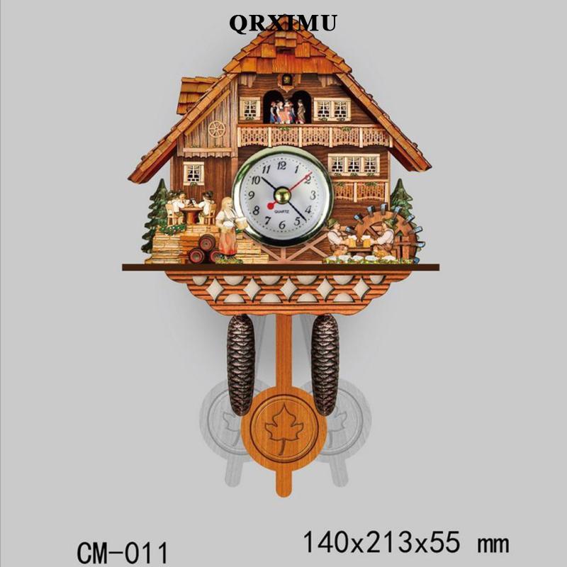 Sharprepublic สไตล์นาฬิกาแขวนนาฬิกาไม้วินเทจตกแต่งบ้านของขวัญที่ยอดเยี่ยม A - รูปที่ 5