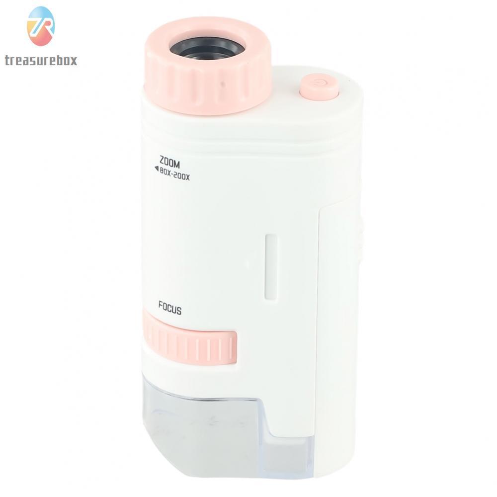TRSBX❤️Optical Microscope 105*50*30MM 200x LED 8 Years Old Illuminated Pocket