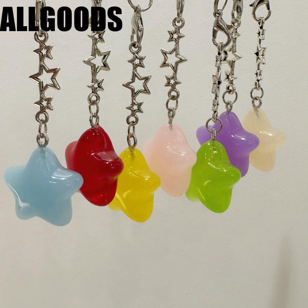 ALLGOODS Star Phone Strap, Pendant Star Phone Hanging Rope, Trend Pendant Keychain Candy Color Styli
