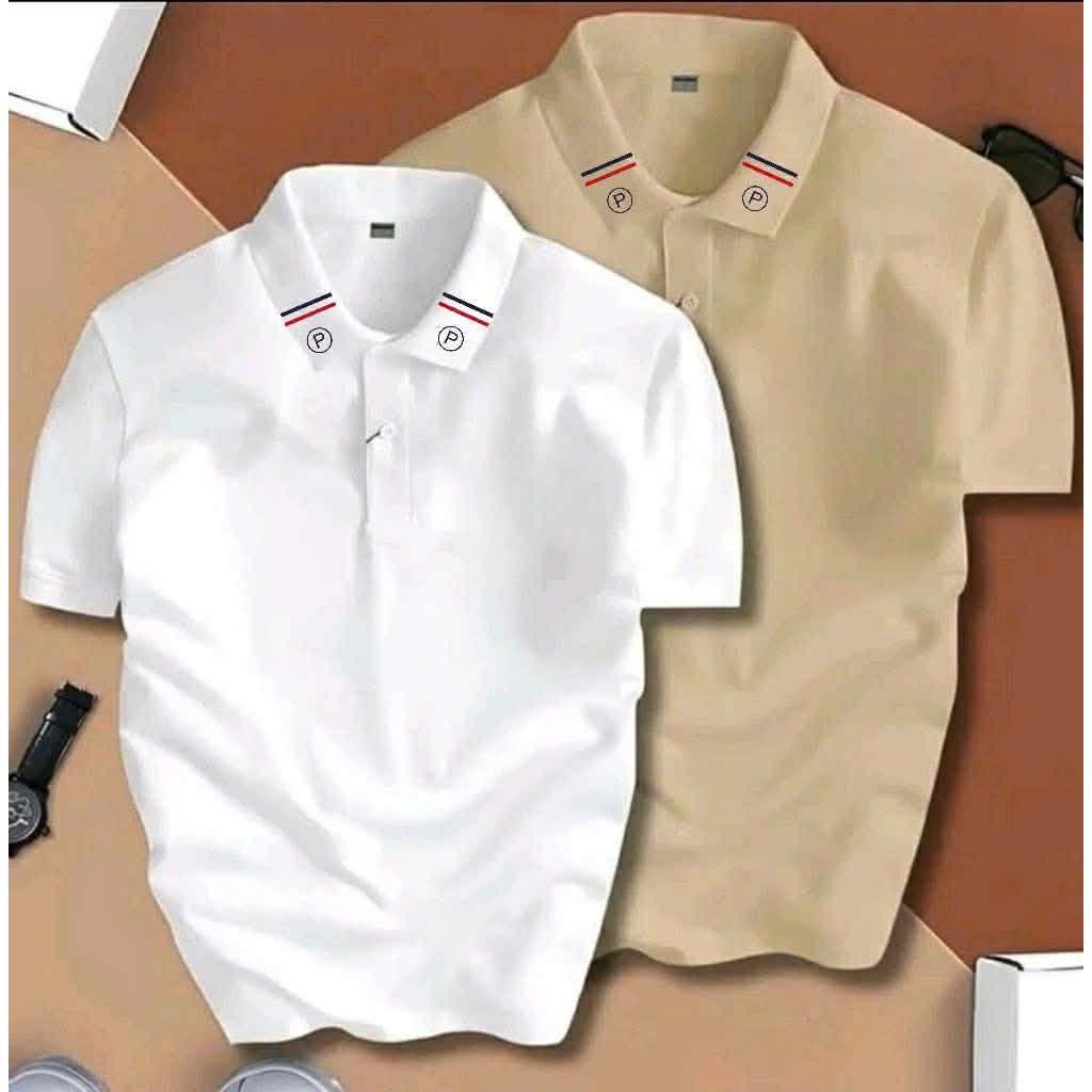 COMBO 2 ชิ้น POLOMAN POLY ALLIGATOR FABRIC SHIRT L08