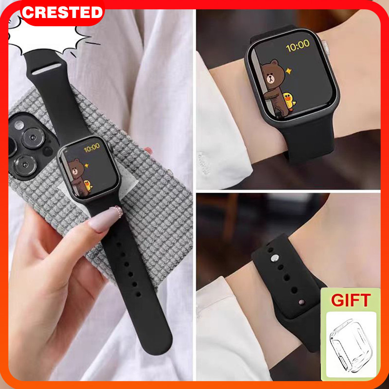 เคสซิลิโคนนุ่มปกป้องหน้าจอ for Smartwatch Ultra SE 3 2 Series 11 10 9 8 7 6 5 IWatch 49 46 42 45 41 44 40mm ชัดเจน แข็งแ