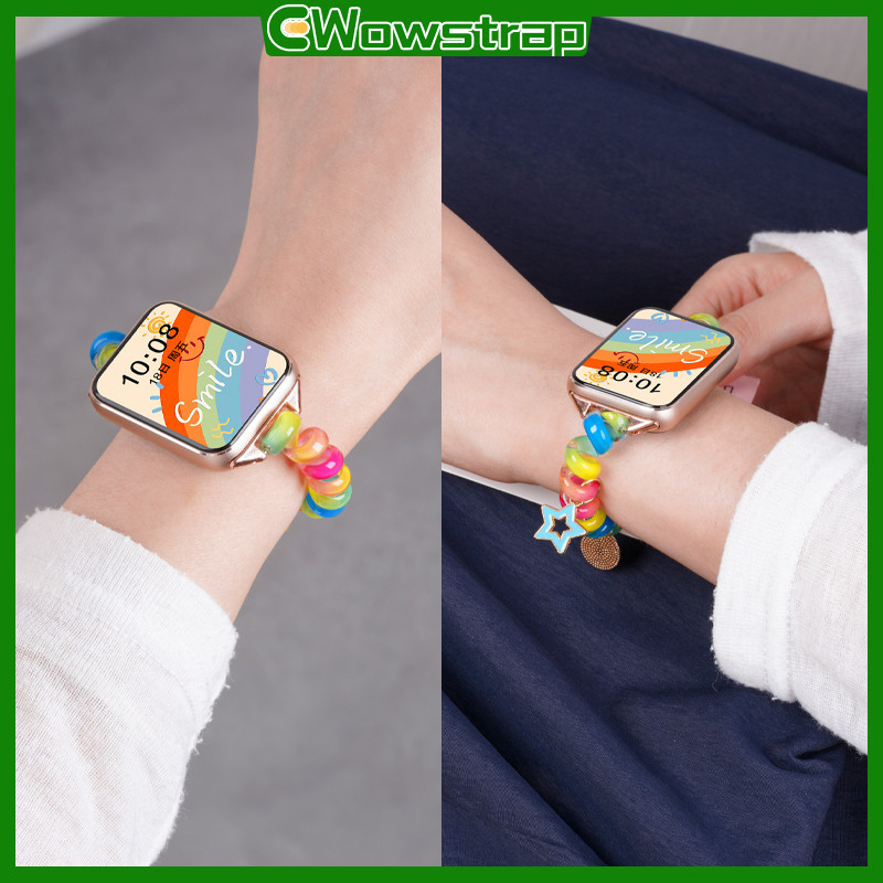 สายลูปเดี่ยวน่ารัก for Redmi Watch 6 5 4 อุปกรณ์เสริมสายรัดข้อมือ TPU ยืดหยุ่นกีฬาอ่อน for Xiaomi Mi Band 10 9 Pro 8 Pro