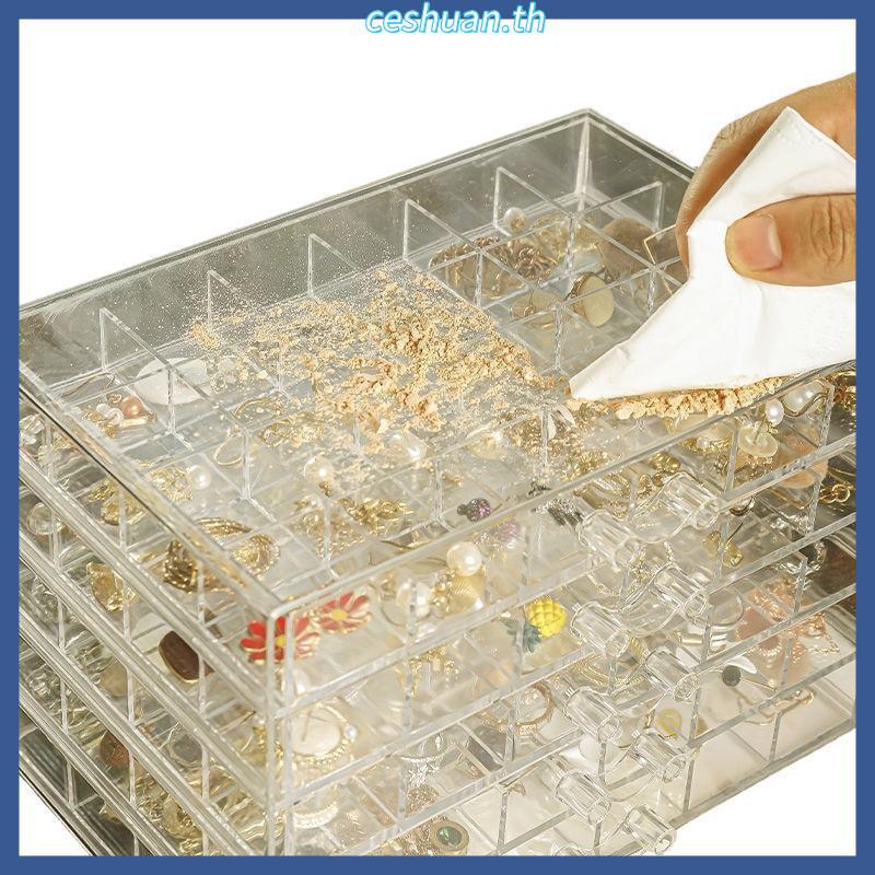 √ กล่องเก็บเล็บ √ [1441 คนสรรเสริญ] กล่องเก็บต่างหูเครื่องประดับขนาดใหญ่-ความจุหลายชั้นช่องกล่องเครื