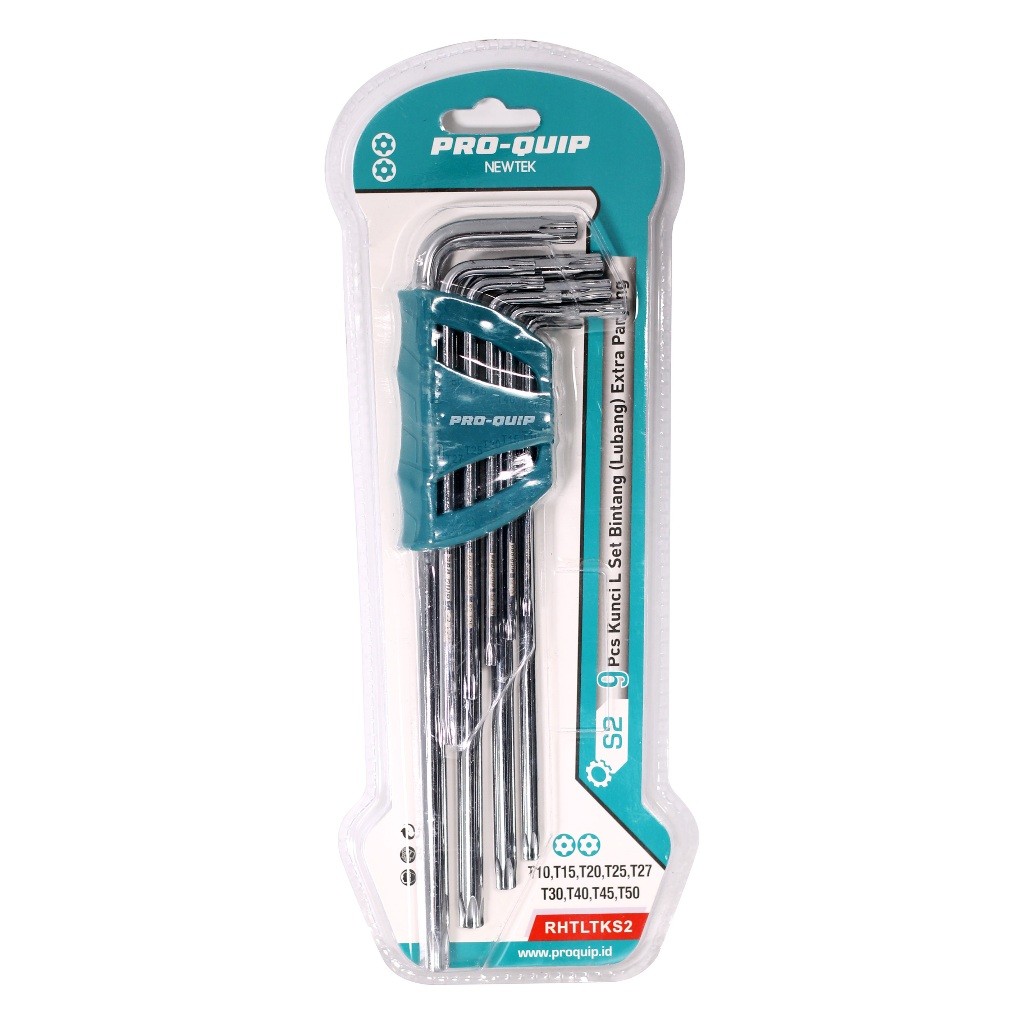 PRO-QUIP Star L Key (Hole) Extra Long Tamper Torx Hex Key Set 9 ชิ้น RHTLTKS2 - BOBI TEKNIK
