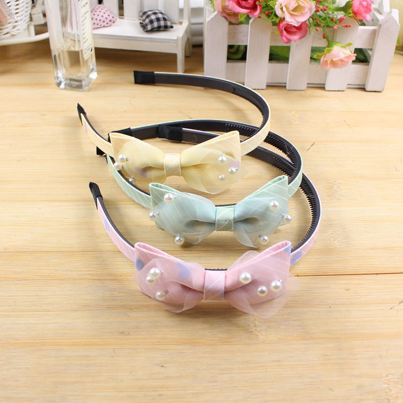 布艺蝴蝶结儿童发饰头箍两元店头箍洗脸压碎发发箍头饰Fabric Bow Children's Hair Accessories Headband Two Yuan Shop Headbzwdkg123