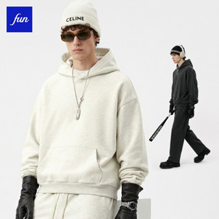 hoodie สไตล์อเมริกัน trend ฤดูหนาว Terry 360gsm สีทึบ ไซส์ให…