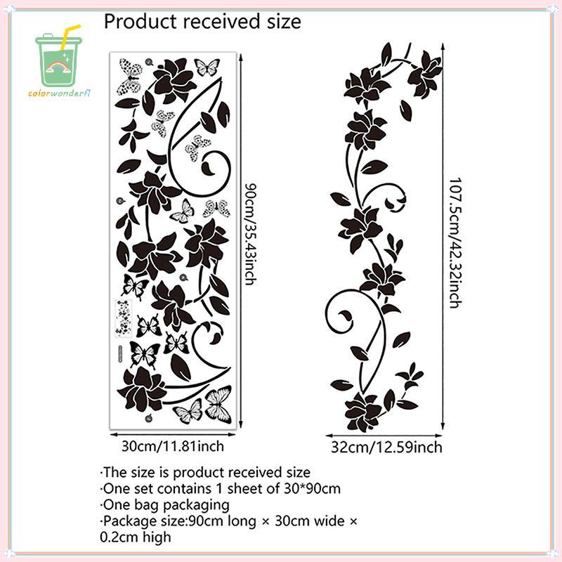 [สี] ดอกไม้ Iris Vine Mirror Glass Stier ตกแต่งบ้านห้องน้ํา Self-กาว Wall Stier TH