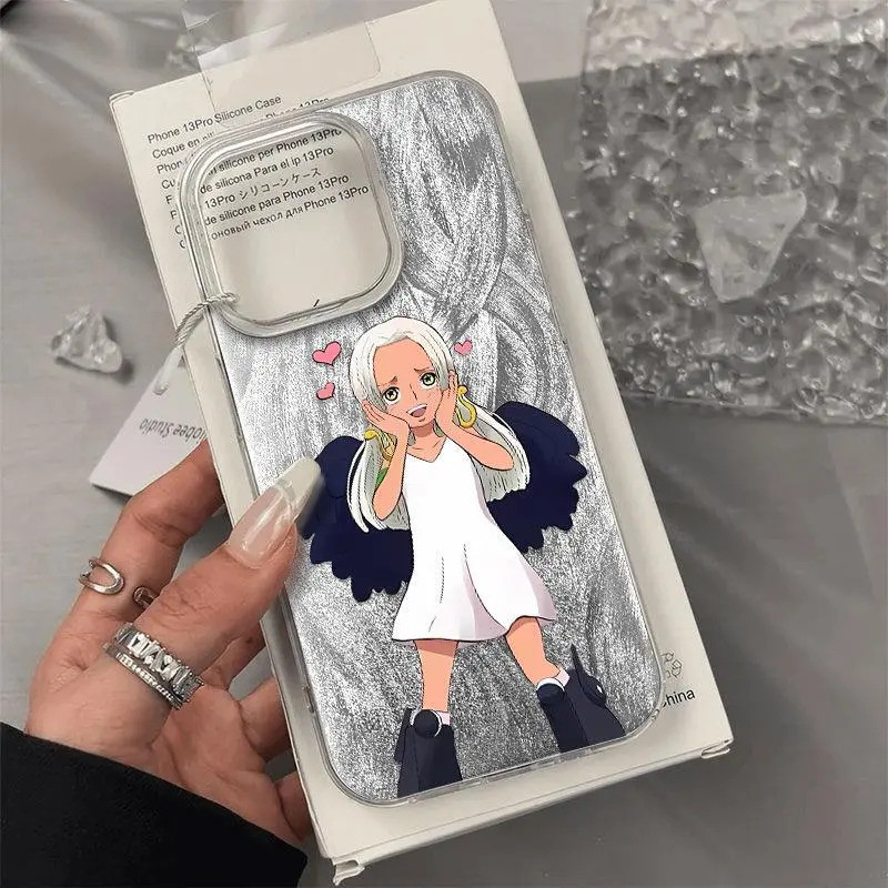 Feather รูปแบบเคสโทรศัพท์ TPU กันกระแทกรุ่น Q น่ารักอะนิเมะจักรพรรดิหญิง iPhone 15PROMAX XR 12 13 14