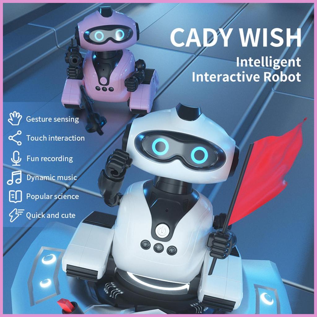 หุ่นยนต์ของเล่นสําหรับเด็กชายและเด็กหญิง LED Eyes Gesture Sensing หุ่นยนต์ตั้งโปรแกรมได้ Interactive