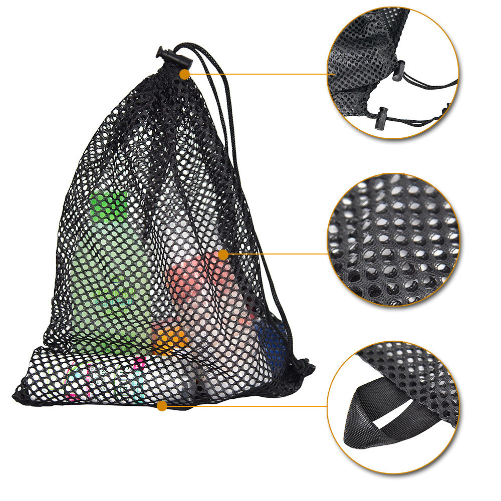 Outdoor Mesh Drawstring Bag Mesh Sports Bag Storage Mesh Bags for Beach Swimming Diving Surfing Sund