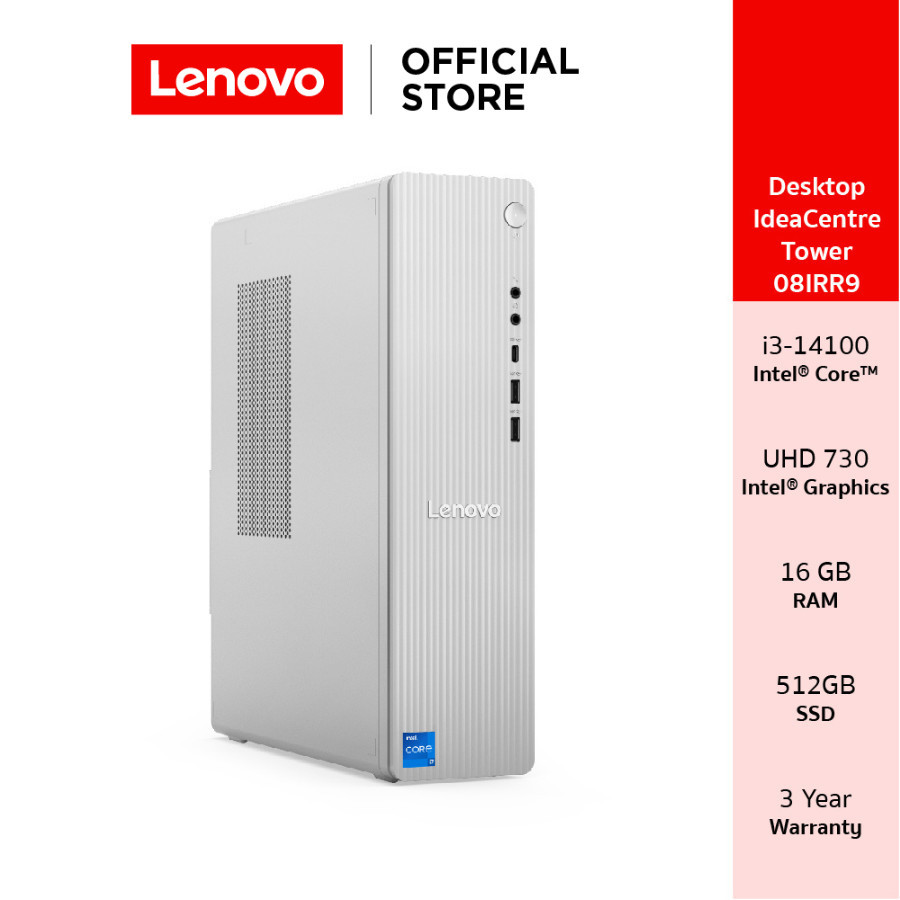 Lenovo IdeaCentre Tower 08IRR9(90XS002QTA)PC Intel I3-14100 16GB SSD 512GB