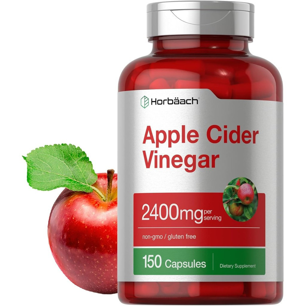 Horbachä Apple Cider Vinegar Capsules | 00มก | 10 นับ | ไม่ใช่จีเอ็มโออาหารเสริมกลูเตนฟรี