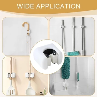 1/3/5 ชิ้นประหยัดพื้นที่ติดผนังผู้ถือไม้กวาด - Self กาวกันน้ํา Mop Organizer Rack - สําหรับห้องน้ําห้องครัว