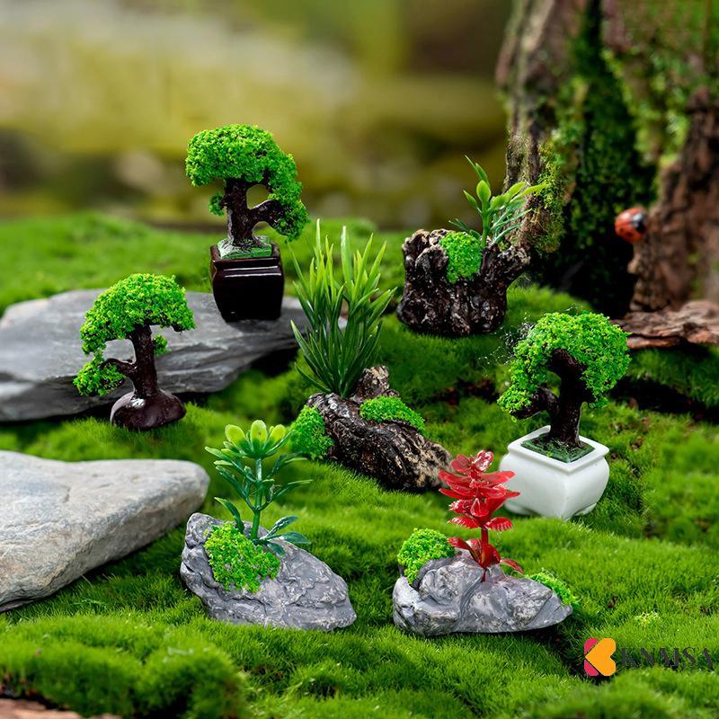 KNMSA] Doll House จําลองพืชสีเขียวรุ่น DIY Dollhouse Home Garden ฉากกลางแจ้ง Decor สัดเดิมนนนนนนน