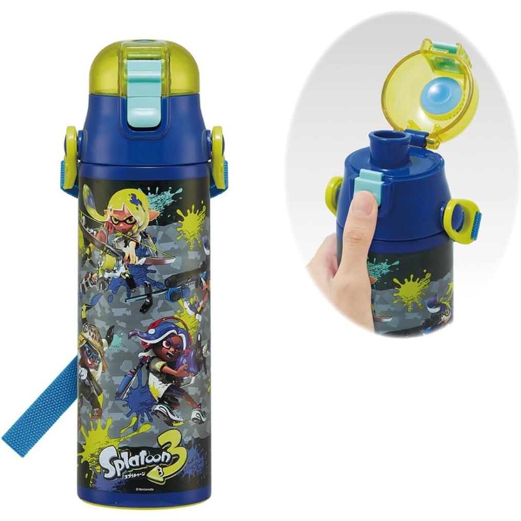 【■】Direct from Japan-Skater Children's Stainless Steel Water Bottle Direct Drinking 580ml Splatoon 3