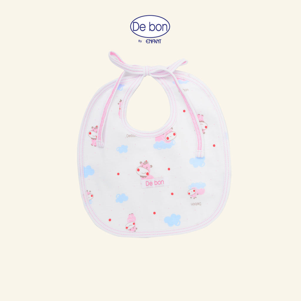 DE BON  BY ENFANT ผ้ากันเปื้อน ลายวัวน้อย ฟ้า-ชมพู EI5AY0