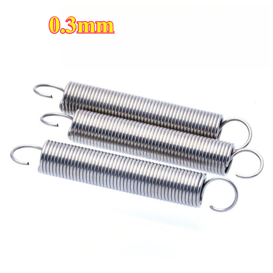 304 สแตนเลส สปริงความตึงเครียด/สปริง d=0.3 มม.,OD3 มม.,L=15~120 มม. พร้อมตะขอ ทาประตูโรงรถ bunnings,