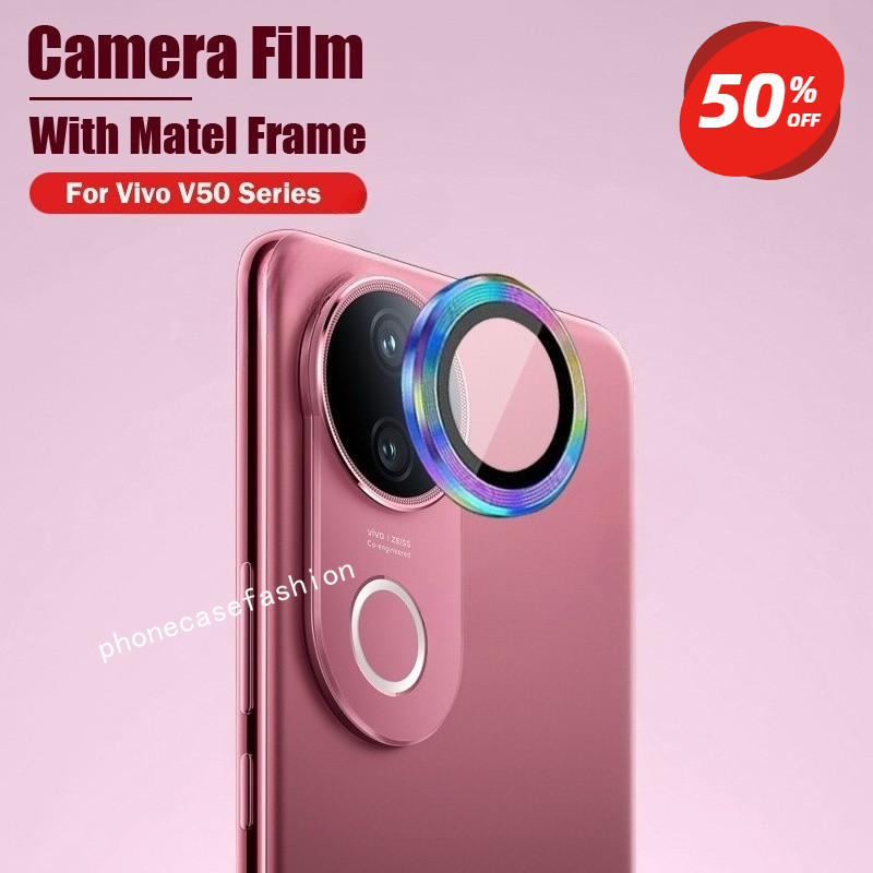 ป้องกันหน้าจอสําหรับ Vivo V50 V50E 4G 5G 2026 ตําแหน่งโลหะกล้องกลับเลนส์ป้องกันกระจกนิรภัยป้องกันรอย
