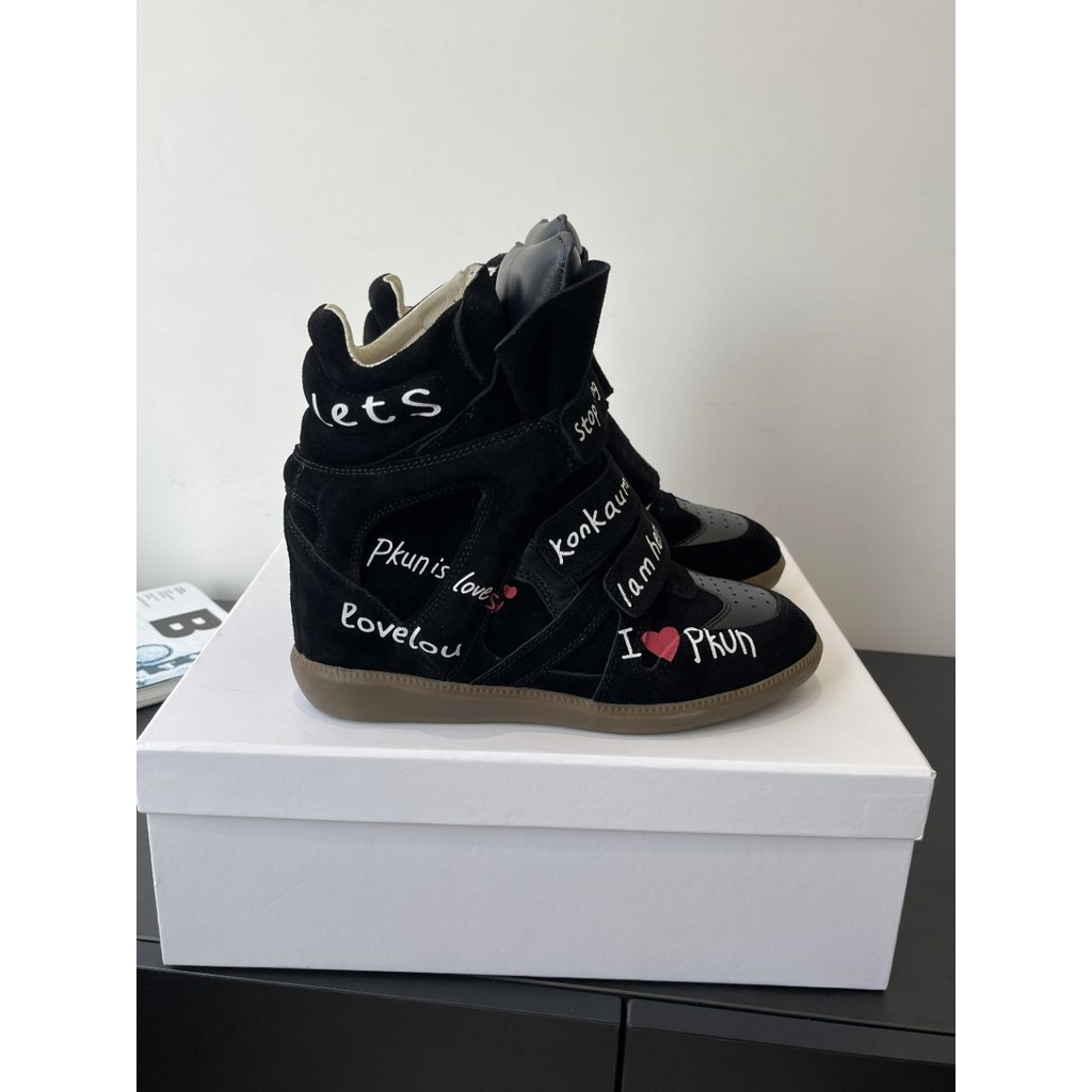 Isabel Marlan Joint Graffiti Leather Wedge Sneakers Ladies Limited Edition
