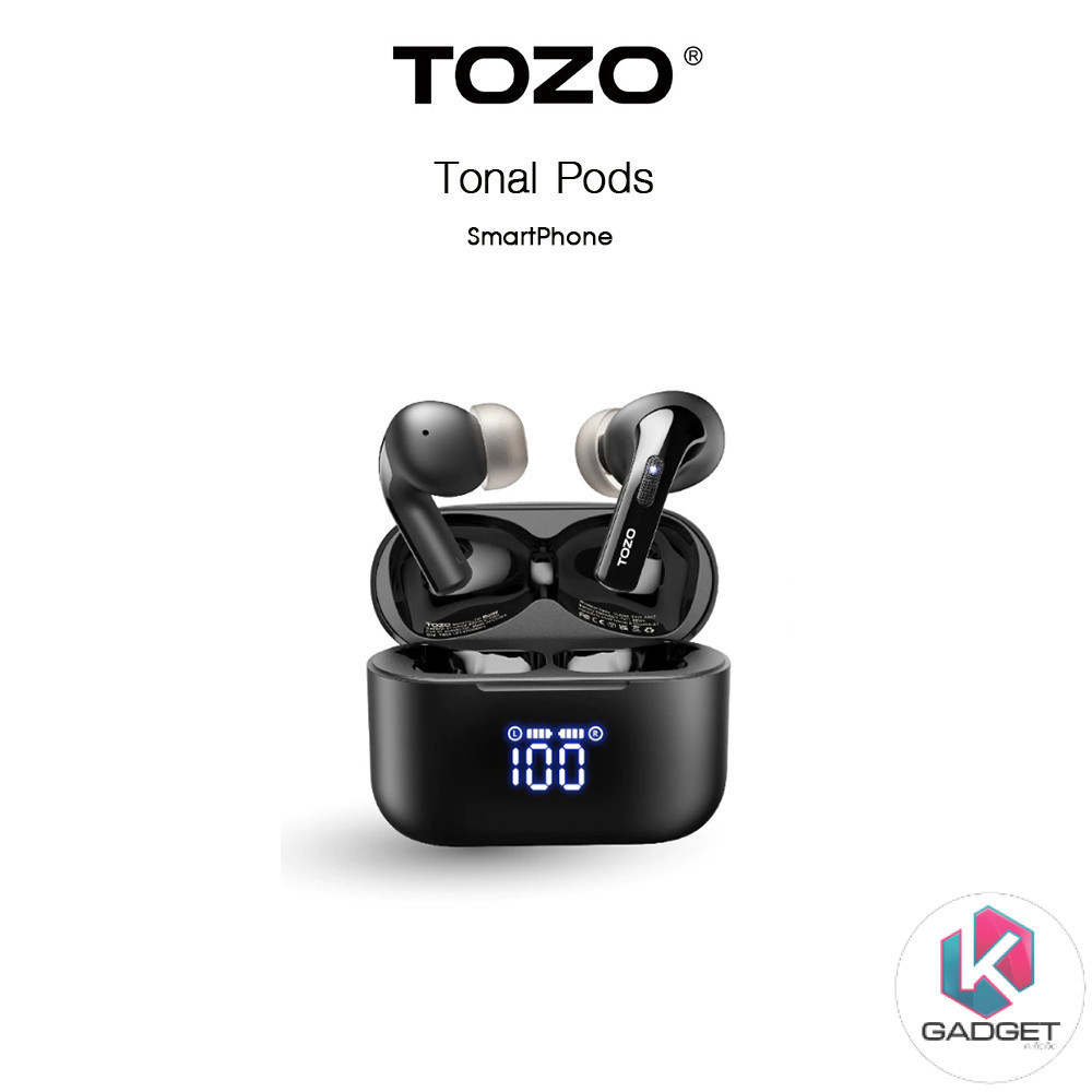 TOZO Tonal Pods หูฟังบลูทูธ In-Ear หูฟังไร้สาย แบตอึด 10.5 ชม.กันน้ำ IPX8 สำหรับ SmartPhone และอุปกร