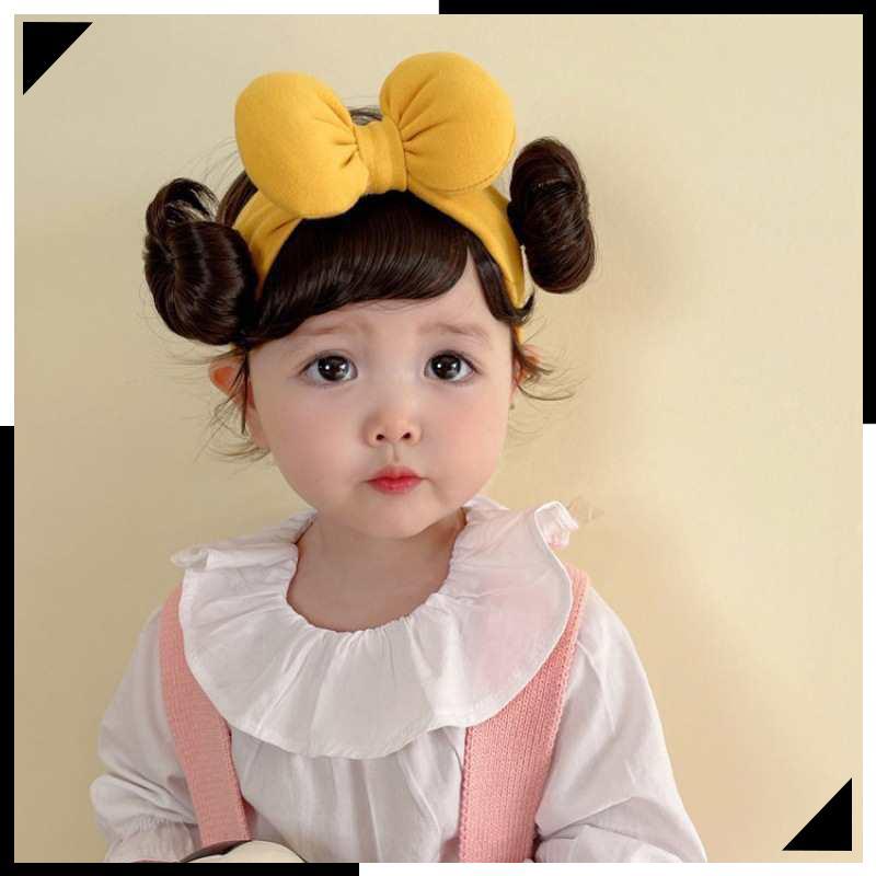 【 Ady】ที่คาดศีรษะวิกผมโบว์น่ารักสำหรับเด็กผู้หญิงทารกแรกเกิดหมวกคอสเพลย์