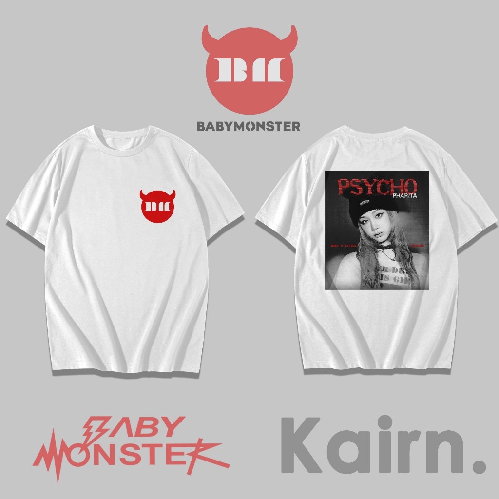 PHARITA BABYMONSTER เสื้อยืด - PSYCHO / PSYCHO BABYMONSTER TSHIRT / FANSMERCH