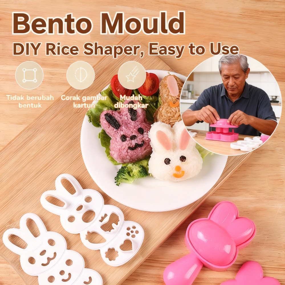 ข้าวปั้น Bento Mould DIY Seaweed Shaper Embosser Seaweed Ball Tools Expression Sushi