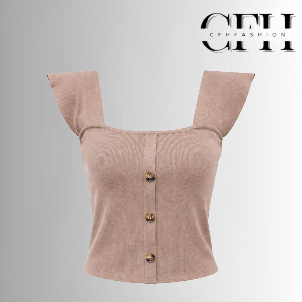 CFH เสื้อกล้ามคอสี่เหลี่ยมผู้หญิงนําเข้า 4054