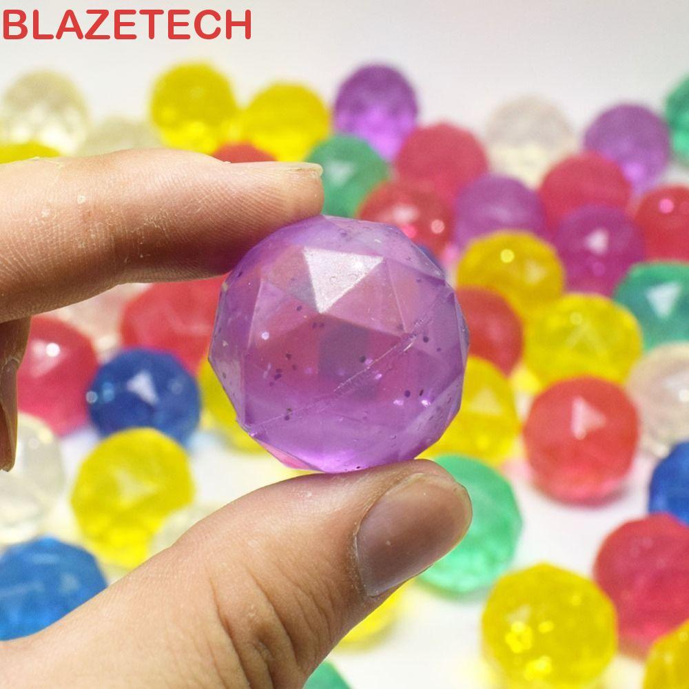BLAZETECH 6 ชิ้น Diamond Bouncy Ball, Bouncy ของเล่นยางนุ่ม Bouncy Ball, ตลกสีรุ้งขนาดใหญ่สุ่มหญิง