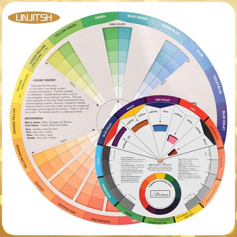 [unjitsh] Creative Color Matching Mixing Guide Chart Palette Wheel สําหรับ Microblading