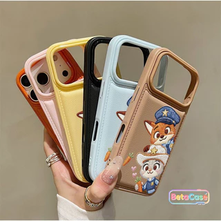 เคส iPhone 17 16 15 14 13 12 11ProMax Phone Case ลายการ์ตูนคู่หูจิ้งจอกกับกระต่ายนักสืบ น่ารักเกาหลี ซิลิโคนกันกระแทก