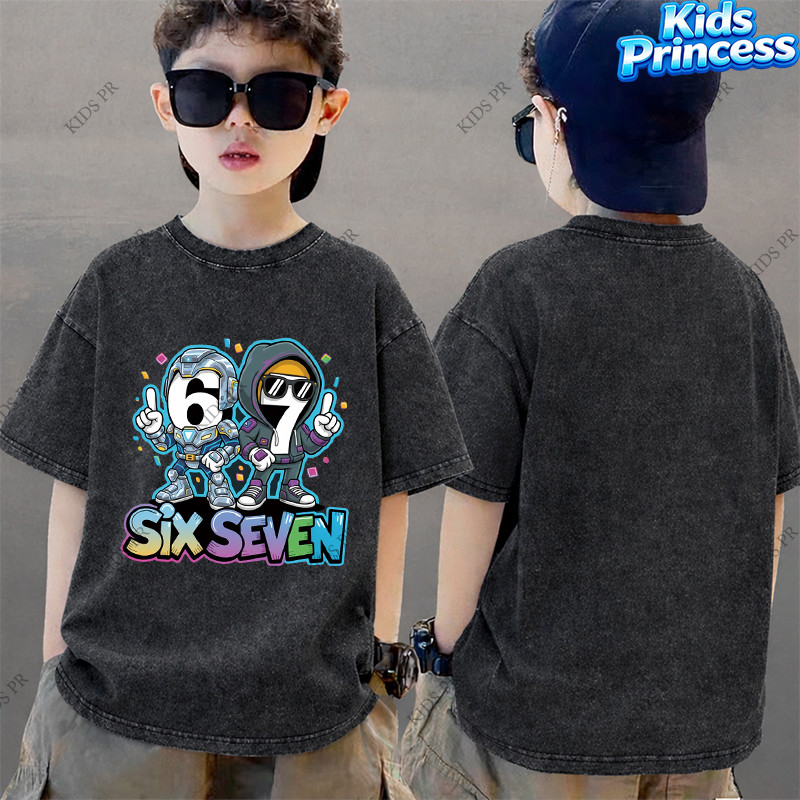 COD 2026 สินค้าใหม่ ทรงหลวม คอกลม เสื้อเด็ก kids Distressed T-shirt ผ้าฝ้าย เด็กชาย เสื้อผ้าเด็ก t-shirt S106 - รูปที่ 3
