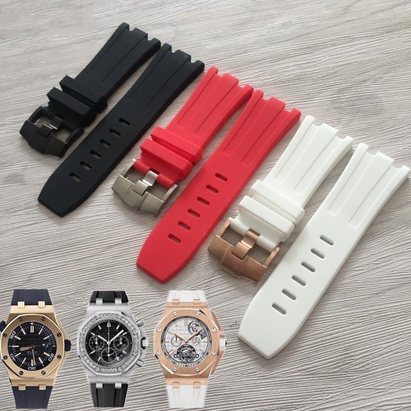 เหมาะสําหรับ AP Aibi สายนาฬิกายาง Royal Oak Offshore Type 26400 สายรัดหัวเข็มขัดซิลิโคนกันเหงื่อ