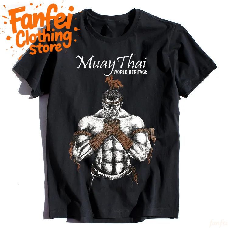 เสื้อยืดผู้ชายลายไทย Fanfei รุ่น Oversize เนื้อผ้าเบาสบาย คอแบน ส่งตลอด 24 ชม. COD