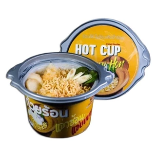 HOT CUP ฮอตคัพ มาม่าถ้วยร้อน บะหมี่กึ่งสำเร็จรูปถ้วยร้อน ไม่ต้องใส่น้ำร้อน