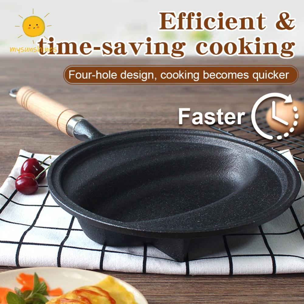 ❦ กระทะเหล็กหล่อ Anti-Scald Omurice หม้อปรุงอาหารสําหรับทําอาหาร Omurice แบบโฮมเมด