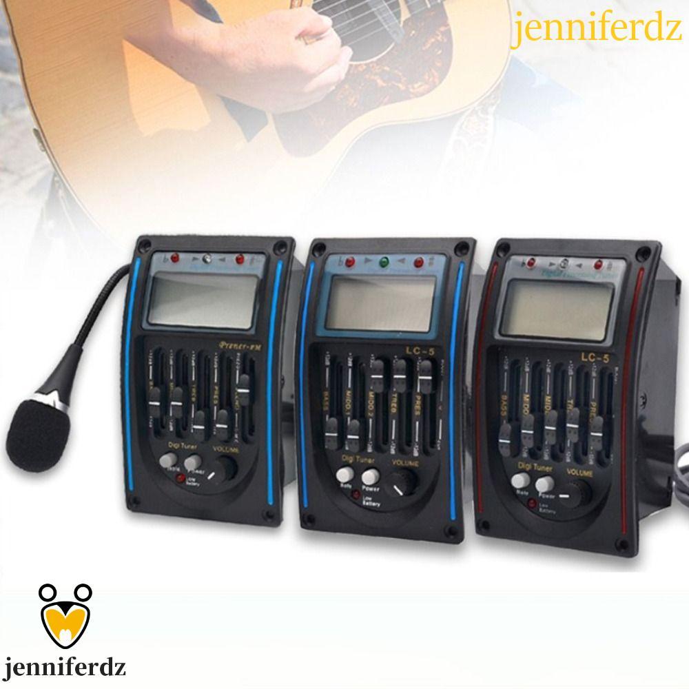 JENNIFERDZ Band Acoustic Guitar Preamp, LC-5/4 5 Band Guitar Tuner System, Amplifier EQ Equalizer Vo